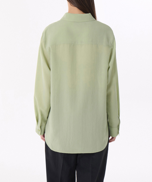 MUSINSA STANDARD WOMAN（ムシンサスタンダードウーマン）の「ウィメンズリラックスドリネンライクシャツ[ペイルグリーン]（シャツ/ブラウス・レディース・その他・SMALL/MEDIUM/LARGE/X-SMALL）」の2枚目の写真