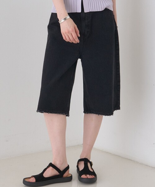 upperhights(アッパーハイツ)の「【upper hights/アッパーハイツ】THE LIAM SHORT デニム/ショートパンツ/ハーフパンツ/洗濯機洗い可/日本製(デニムパンツ・レディース・ブラック/ブルー・25/24/23)」の3枚目の写真