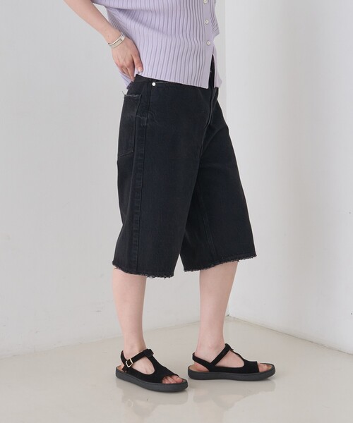 upperhights(アッパーハイツ)の「【upper hights/アッパーハイツ】THE LIAM SHORT デニム/ショートパンツ/ハーフパンツ/洗濯機洗い可/日本製(デニムパンツ・レディース・ブラック/ブルー・25/24/23)」の8枚目の写真