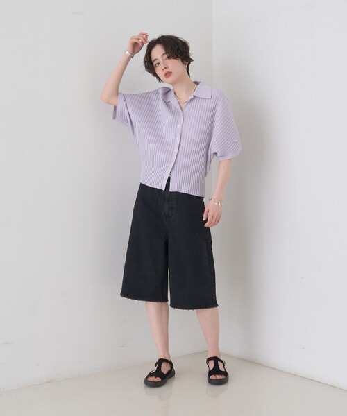 upperhights(アッパーハイツ)の「【upper hights/アッパーハイツ】THE LIAM SHORT デニム/ショートパンツ/ハーフパンツ/洗濯機洗い可/日本製(デニムパンツ・レディース・ブラック/ブルー・25/24/23)」の12枚目の写真