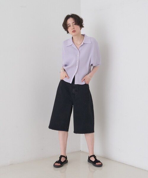 upperhights(アッパーハイツ)の「【upper hights/アッパーハイツ】THE LIAM SHORT デニム/ショートパンツ/ハーフパンツ/洗濯機洗い可/日本製(デニムパンツ・レディース・ブラック/ブルー・25/24/23)」の13枚目の写真