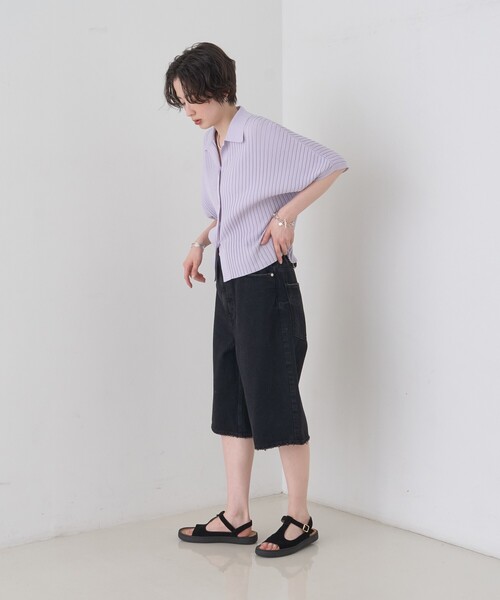 upperhights(アッパーハイツ)の「【upper hights/アッパーハイツ】THE LIAM SHORT デニム/ショートパンツ/ハーフパンツ/洗濯機洗い可/日本製(デニムパンツ・レディース・ブラック/ブルー・25/24/23)」の15枚目の写真