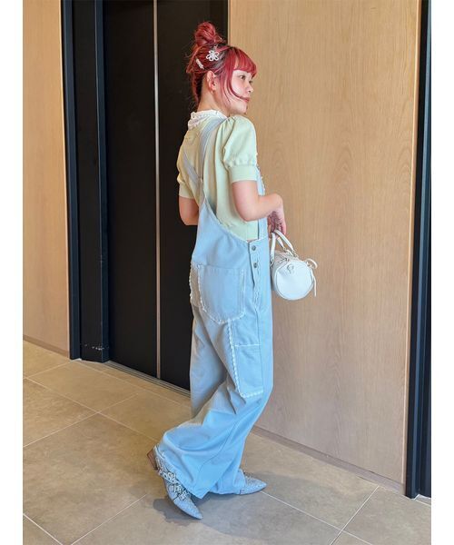 FURFUR(ファーファー)の「レーストリムオーバーオール(デニムパンツ・レディース・サックスブルー/ブラック・F)」の13枚目の写真