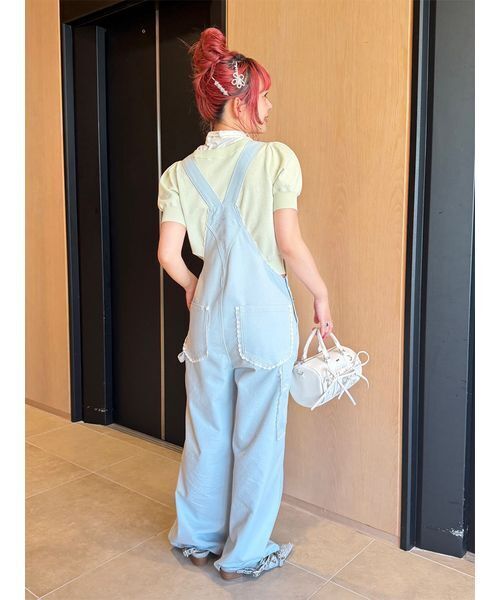 FURFUR(ファーファー)の「レーストリムオーバーオール(デニムパンツ・レディース・サックスブルー/ブラック・F)」の15枚目の写真