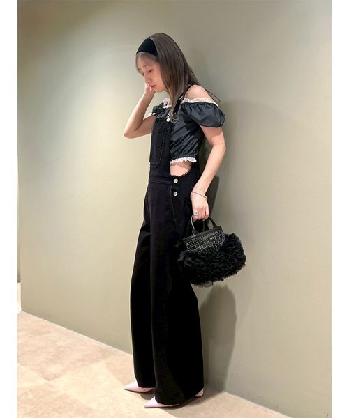 FURFUR(ファーファー)の「レーストリムオーバーオール(デニムパンツ・レディース・サックスブルー/ブラック・F)」の19枚目の写真
