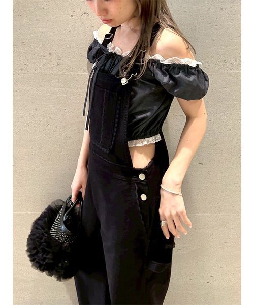 FURFUR(ファーファー)の「レーストリムオーバーオール(デニムパンツ・レディース・サックスブルー/ブラック・F)」の21枚目の写真