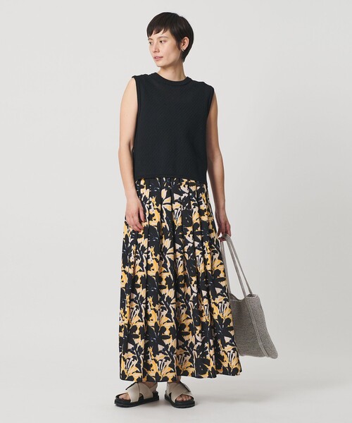BEAUTY&YOUTH UNITED ARROWS(ビューティーアンドユースユナイテッドアローズ)の「【WEB限定】フラワープリント タックスカート ウォッシャブル(スカート・レディース・ネイビー/ケリーグリーン/オレンジ・M/S)」の9枚目の写真
