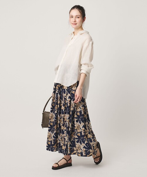 BEAUTY&YOUTH UNITED ARROWS(ビューティーアンドユースユナイテッドアローズ)の「【WEB限定】フラワープリント タックスカート ウォッシャブル(スカート・レディース・ネイビー/ケリーグリーン/オレンジ・M/S)」の12枚目の写真