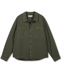 RISE&BELOW（ライズアンドビロー）の「ユーティリティオーバーシャツ SUMMER GABARDINE OLIVE（シャツ/ブラウス）」