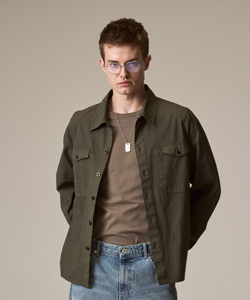 RISE&BELOW（ライズアンドビロー）の「ユーティリティオーバーシャツ SUMMER GABARDINE OLIVE（シャツ/ブラウス・メンズ・その他・LARGE/X-LARGE）」の6枚目の写真