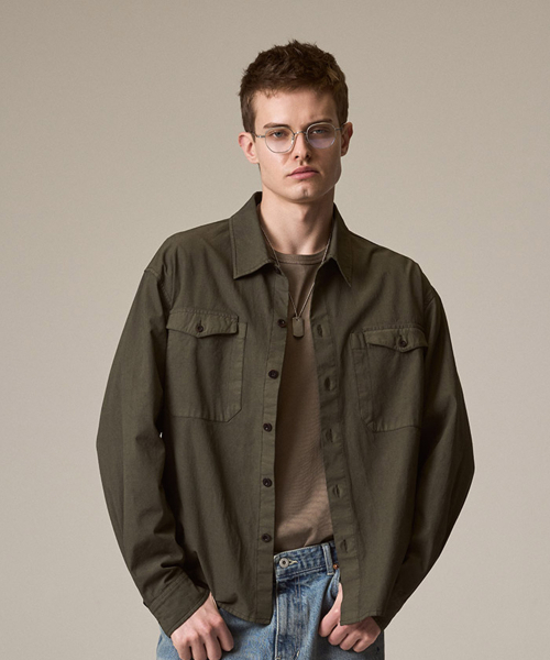 RISE&BELOW（ライズアンドビロー）の「ユーティリティオーバーシャツ SUMMER GABARDINE OLIVE（シャツ/ブラウス・メンズ・その他・LARGE/X-LARGE）」の7枚目の写真