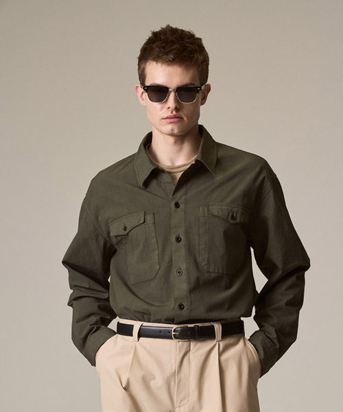 RISE&BELOW（ライズアンドビロー）の「ユーティリティオーバーシャツ SUMMER GABARDINE OLIVE（シャツ/ブラウス・メンズ・その他・LARGE/X-LARGE）」の2枚目の写真