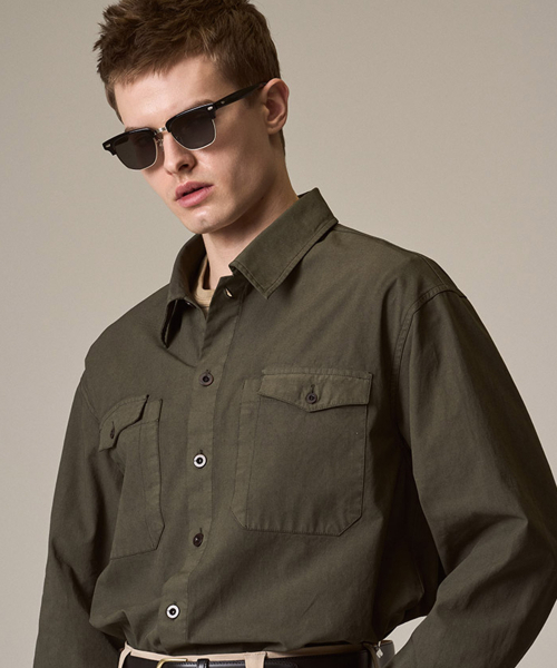 RISE&BELOW（ライズアンドビロー）の「ユーティリティオーバーシャツ SUMMER GABARDINE OLIVE（シャツ/ブラウス・メンズ・その他・LARGE/X-LARGE）」の3枚目の写真