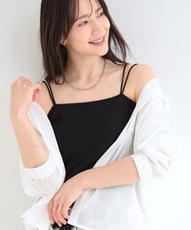 SHOO・LA・RUE | 【洗濯機可/S-LL】カップ付き Wストラップ テレコキャミソール(タンクトップ)