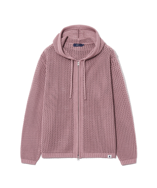 YALE(イェール)の「メッシュフードニットジップアップヴィンテージピンク(ニット/セーター・レディース・その他・LARGE/MEDIUM/SMALL/X-LARGE)」の2枚目の写真