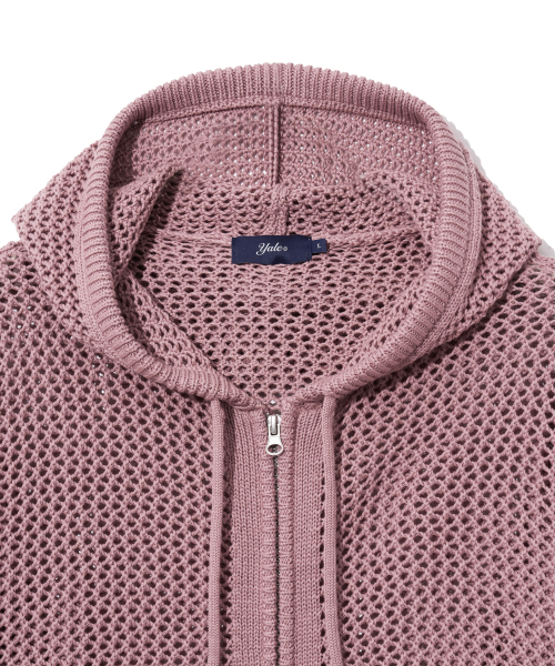 YALE(イェール)の「メッシュフードニットジップアップヴィンテージピンク(ニット/セーター・レディース・その他・LARGE/MEDIUM/SMALL/X-LARGE)」の4枚目の写真