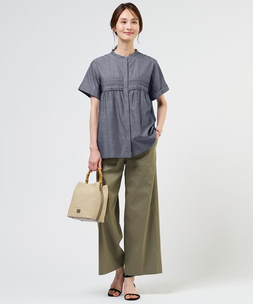 J.PRESS(ジェイプレス)の「シアーデニム フレンチスリーブ ブラウス(シャツ/ブラウス・レディース・ダルブルー系・11/9)」の9枚目の写真
