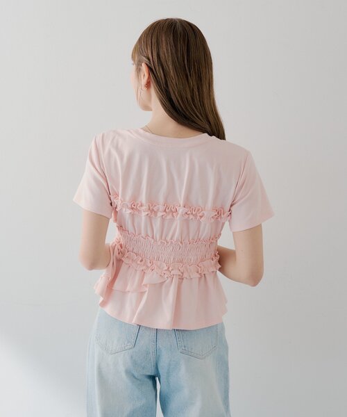 Chico(チコ)の「【SALON by Chico】シャーリングベアデザインT(Tシャツ/カットソー・レディース・ピンク/ホワイト/ブラック・FREE)」の10枚目の写真