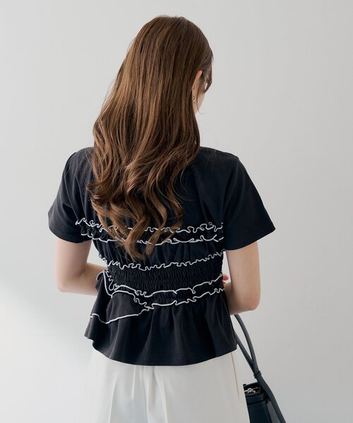 Chico(チコ)の「【SALON by Chico】シャーリングベアデザインT(Tシャツ/カットソー・レディース・ピンク/ホワイト/ブラック・FREE)」の13枚目の写真