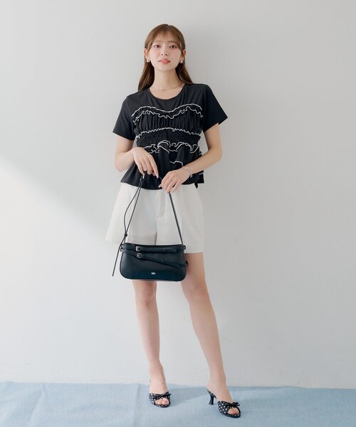 Chico(チコ)の「【SALON by Chico】シャーリングベアデザインT(Tシャツ/カットソー・レディース・ピンク/ホワイト/ブラック・FREE)」の14枚目の写真