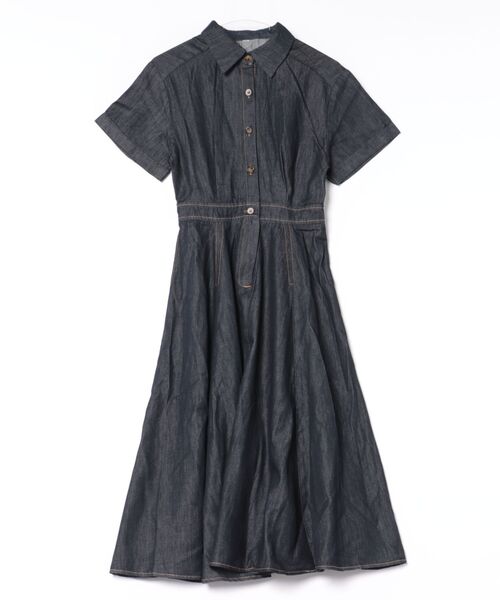 H.TOKYO（エイチトウキョウ）の「フレアデニムシャツワンピース（ワンピース・レディース・インディゴブルー・SMALL/MEDIUM/LARGE）」の3枚目の写真