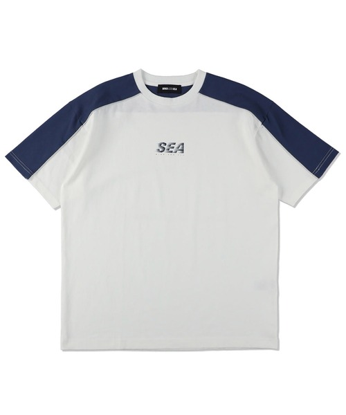 WIND AND SEA（ウィンダンシー）の「SEA Logo Piping Tee（Tシャツ/カットソー・メンズ・グリーン/ホワイト/ブラック/ブラウン・LARGE/MEDIUM/X-LARGE）」の2枚目の写真