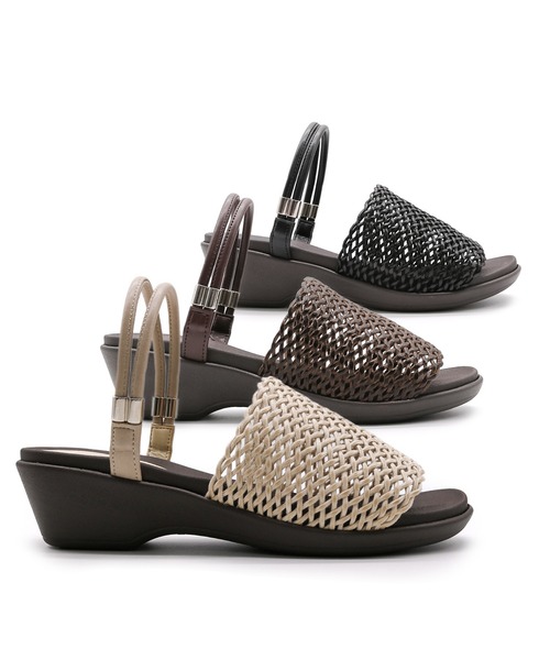 moz(モズ)の「【MOZ LAGOM】モズ アンティーク メッシュ 2wayウェッジ アンクルストラップサンダル フットベッド 4cmヒール(サンダル・レディース・ナチュラル/ブラック/ダークブラウン・M/L/LL/S)」の20枚目の写真
