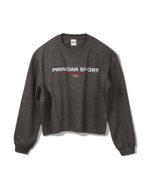 スポーツセミクロップ長袖Tシャツ - チャコール