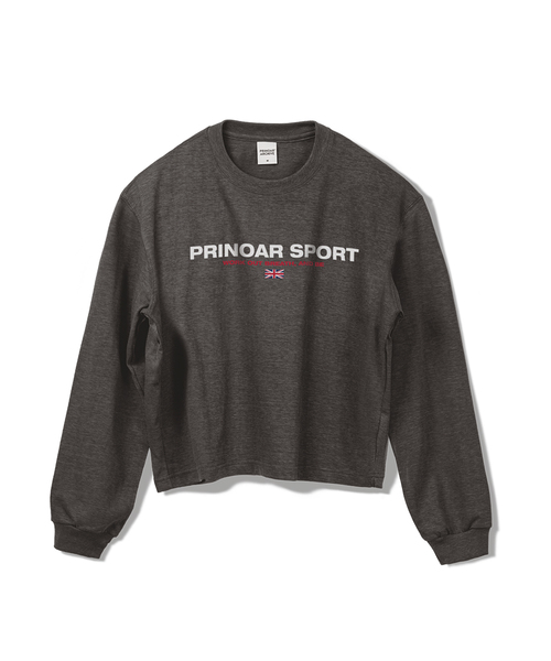 PRINOAR(プリノア)の「スポーツセミクロップ長袖Tシャツ - チャコール(Tシャツ/カットソー・レディース・チャコール・SMALL/MEDIUM/LARGE)」の1枚目の写真