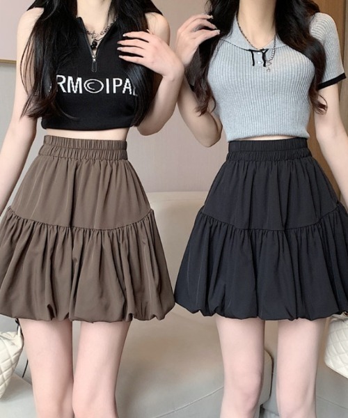 LUCPY(ラクピー)の「バルーンフレアミニスカート(スカート・レディース・ホワイト/ブラック/ブラウン・X-LARGE/LARGE/MEDIUM/SMALL)」の6枚目の写真