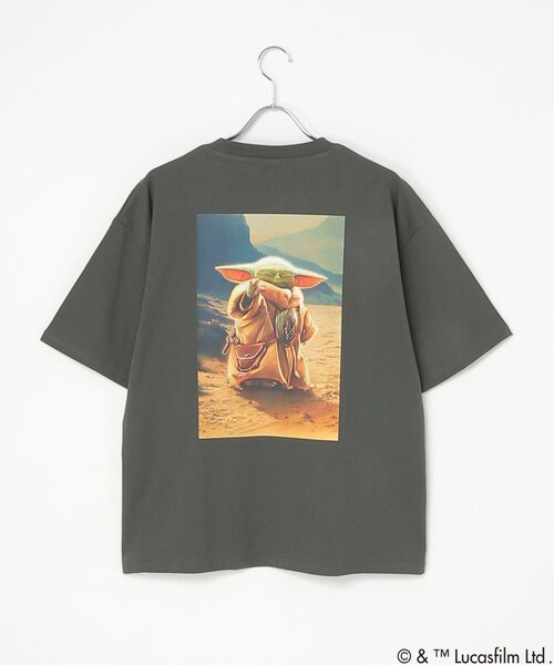VENCEEXCHANGE（ヴァンスエクスチェンジ）の「STAR WARS スターウォーズ／マンダロリアン・アンド・グローグーバックプリントTシャツ（Tシャツ/カットソー・メンズ・ブラック/アイボリー・M/L）」の7枚目の写真