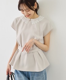 ROPE' PICNIC（ロペピクニック）の「【ベストヒット】襟レースフレンチスリーブブラウス/UVカット（シャツ/ブラウス）」