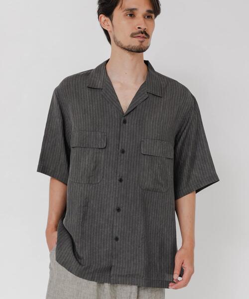 URBAN RESEARCH(アーバンリサーチ)の「CUPRO COLD DYE SHIRTS(シャツ/ブラウス・メンズ・ブラック/ベージュ・MEDIUM/LARGE)」の4枚目の写真