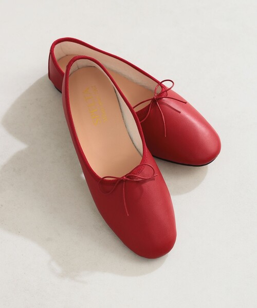 Demi-Luxe BEAMS(デミルクス ビームス)の「SPELTA / OLGA NAPPA バレエシューズ(ドレスシューズ・レディース・レッド/ブラック・39/38/37/36)」の3枚目の写真