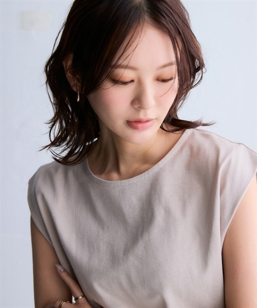 nissen（ニッセン）の「綿１００％バスクノースリーブプルオーバー(UVカット)＜大きいサイズ有＞（Tシャツ/カットソー・レディース・ブルー/ベージュ/ブラック/オフホワイト/グリーン/ダークグレー・S/M/LL/L/3L）」の20枚目の写真