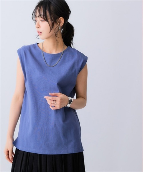 nissen（ニッセン）の「綿１００％バスクノースリーブプルオーバー(UVカット)＜大きいサイズ有＞（Tシャツ/カットソー・レディース・ブルー/ベージュ/ブラック/オフホワイト/グリーン/ダークグレー・S/M/LL/L/3L）」の17枚目の写真