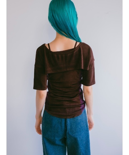 ELLA CANTARIA(エヤカンタリア)の「Bi-color Paneled Layered Top|バイカラーパネル切り替えレイヤードデザイントップス(Tシャツ/カットソー・レディース・イエロー/ブラウン系その他/グレー系その他・FREE)」の10枚目の写真