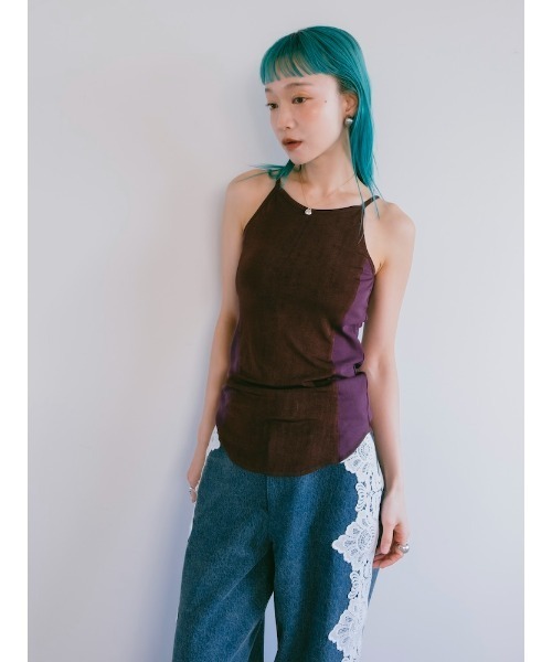 ELLA CANTARIA(エヤカンタリア)の「Bi-color Paneled Layered Top|バイカラーパネル切り替えレイヤードデザイントップス(Tシャツ/カットソー・レディース・イエロー/ブラウン系その他/グレー系その他・FREE)」の16枚目の写真