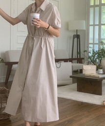 ドローストリングシャツワンピース