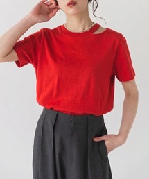 スリットネックTシャツ