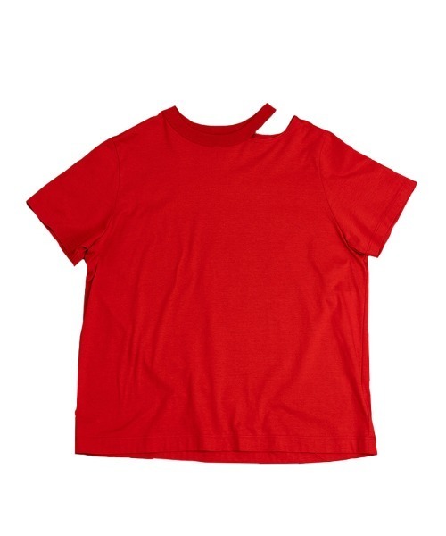 Nunc.（ヌンク）の「スリットネックTシャツ（Tシャツ/カットソー・レディース・カーキ/レッド/オフホワイト・FREE）」の12枚目の写真