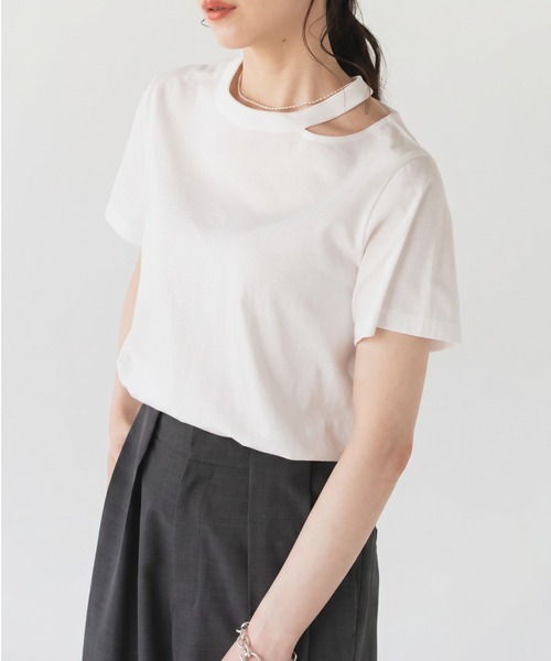 Nunc.（ヌンク）の「スリットネックTシャツ（Tシャツ/カットソー・レディース・カーキ/レッド/オフホワイト・FREE）」の15枚目の写真