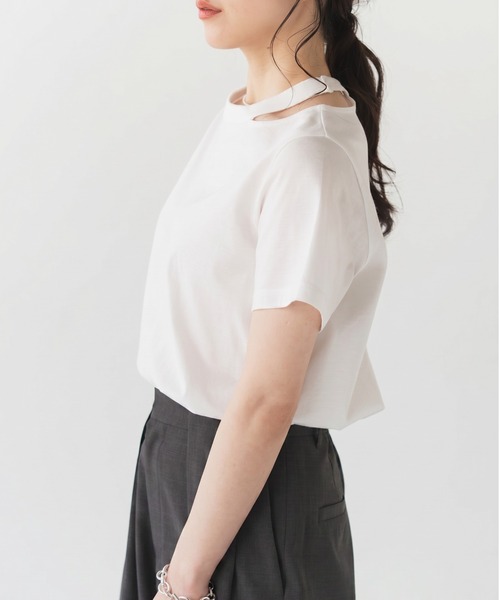 Nunc.（ヌンク）の「スリットネックTシャツ（Tシャツ/カットソー・レディース・カーキ/レッド/オフホワイト・FREE）」の16枚目の写真