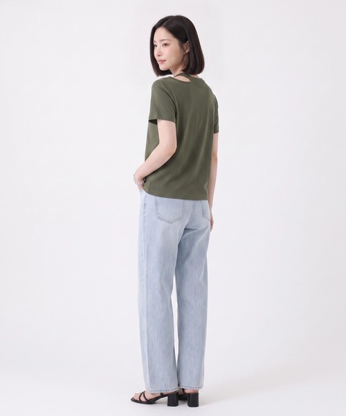 Nunc.（ヌンク）の「スリットネックTシャツ（Tシャツ/カットソー・レディース・カーキ/レッド/オフホワイト・FREE）」の19枚目の写真