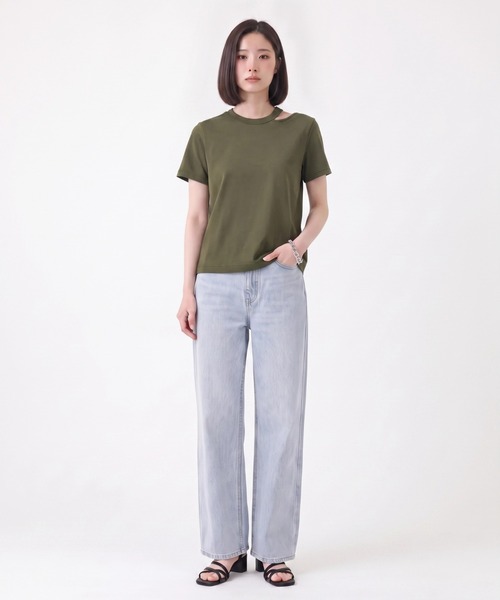 Nunc.（ヌンク）の「スリットネックTシャツ（Tシャツ/カットソー・レディース・カーキ/レッド/オフホワイト・FREE）」の17枚目の写真