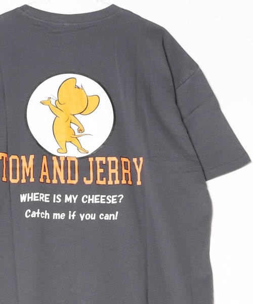 Tom&Jerry(トムアンドジェリー)の「TOMandJERRY トムとジェリー メンズ オーバーサイズ 半袖 プリントTシャツ(Tシャツ/カットソー・メンズ・グレー系2/グレー系1/ベージュ系1/ベージュ系2/ホワイト系2/グリーン系1/ネイビー系2/ホワイト系1・L/XL/M)」の4枚目の写真