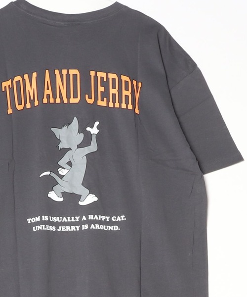 Tom&Jerry(トムアンドジェリー)の「TOMandJERRY トムとジェリー メンズ オーバーサイズ 半袖 プリントTシャツ(Tシャツ/カットソー・メンズ・グレー系2/グレー系1/ベージュ系1/ベージュ系2/ホワイト系2/グリーン系1/ネイビー系2/ホワイト系1・L/XL/M)」の5枚目の写真