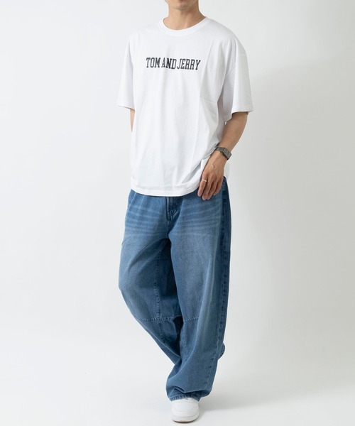 Tom&Jerry(トムアンドジェリー)の「TOMandJERRY トムとジェリー メンズ オーバーサイズ 半袖 プリントTシャツ(Tシャツ/カットソー・メンズ・グレー系2/グレー系1/ベージュ系1/ベージュ系2/ホワイト系2/グリーン系1/ネイビー系2/ホワイト系1・L/XL/M)」の19枚目の写真