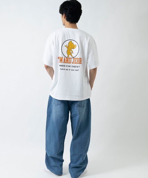 Tom&Jerry(トムアンドジェリー)の「TOMandJERRY トムとジェリー メンズ オーバーサイズ 半袖 プリントTシャツ(Tシャツ/カットソー・メンズ・グレー系2/グレー系1/ベージュ系1/ベージュ系2/ホワイト系2/グリーン系1/ネイビー系2/ホワイト系1・L/XL/M)」の18枚目の写真