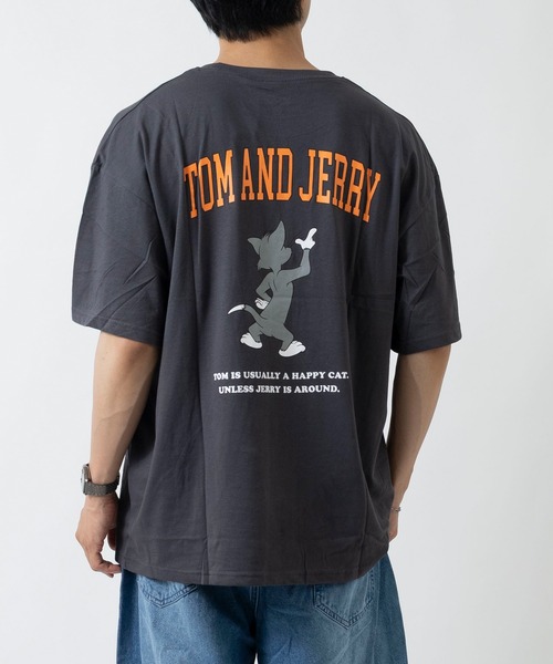 Tom&Jerry(トムアンドジェリー)の「TOMandJERRY トムとジェリー メンズ オーバーサイズ 半袖 プリントTシャツ(Tシャツ/カットソー・メンズ・グレー系2/グレー系1/ベージュ系1/ベージュ系2/ホワイト系2/グリーン系1/ネイビー系2/ホワイト系1・L/XL/M)」の21枚目の写真